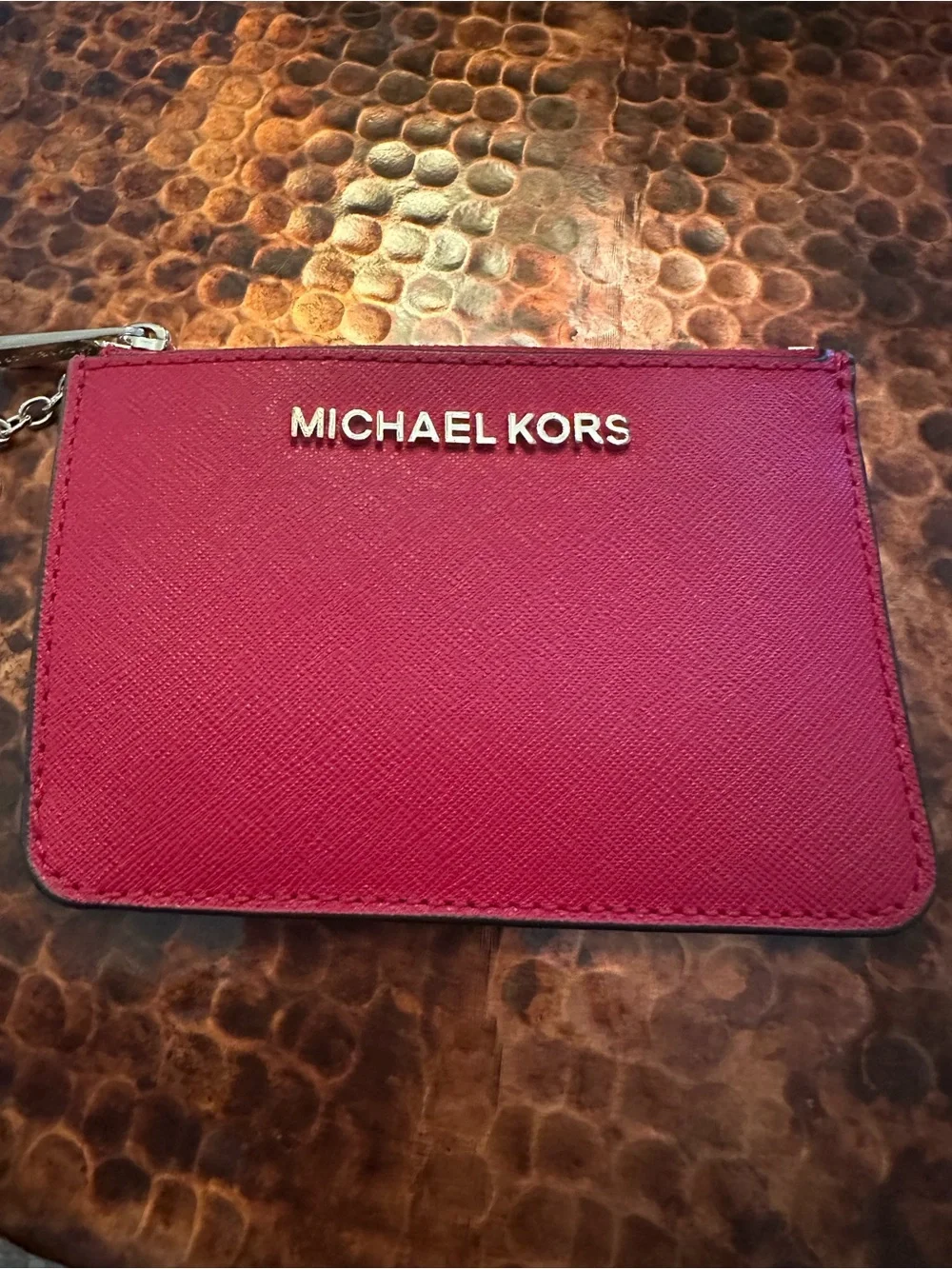 Michael Kors Top Zip Coin Wallet in Saffiano Leather with ID window and Keyring